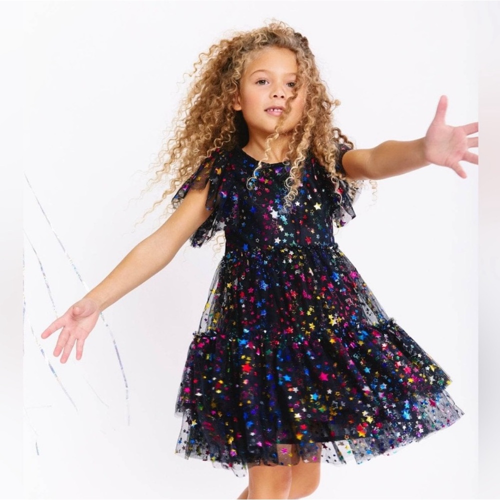SHINING RAINBOW STAR TULLE DRESS